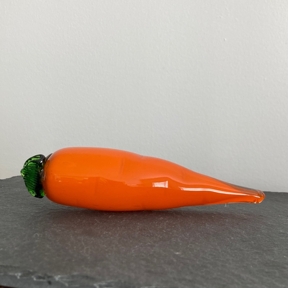 Vintage Murano glass vegetable orange carrot